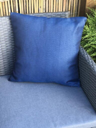 Royalcraft Pair Of Outdoor Garden Sofa Chair Furniture Scatter Cushions - Blue Plain - thumbnail 6
