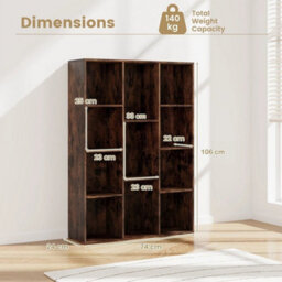 11 Cube Bookcase Contemporary Geometric Bookshelf Book Storage Organizer - thumbnail 2