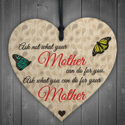 Red Ocean Can Do For Your Mother Wooden Hanging Heart Plaque - image 1