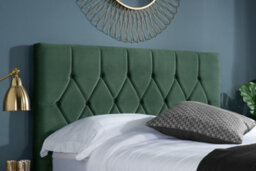 Save On Goods UK 5Ft King Size Green Soft Velvet Velour Fabric, Buttoned Upholstered Bed Frame - thumbnail 3