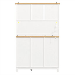 Abrihome Sideboard, Storage Cabinet, Kitchen Cabinet, Buffet Cabinet, Farmhouse Style, 5 Doors, With Led Light Strip & Drink Holders, White - thumbnail 6