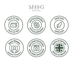 MHG Living Ultra Soft Striped Microfibre Pillow - Hotel Quality, Medium-Firm Support, Anti-Allergy - Pack Of 2 - thumbnail 9