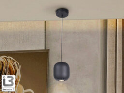 Luminosa Lighting Luminosa Nimes Slim Pendant Ceiling Light Black 1Xgu10 - Uk Stock - thumbnail 1