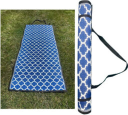 Garden Reversible Mat Weather Uv Resistant Outdoor Indoor Rug Durable For Patio Deck Garden Kitchen Living Room Blue 90 X 150 Cm - thumbnail 2