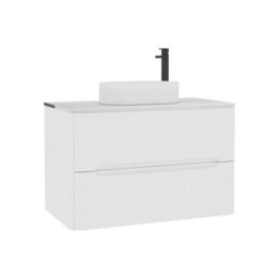 Royal Bathrooms Venice 800mm Gloss White Wall Mounted Bathroom Countertop Vanity Unit 2 Drawer With Lyon Basin - thumbnail 7
