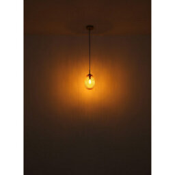 Luminosa Lighting Luminosa Devin Globe Pendant Ceiling Light Gold Colours Matt Amber Glass Shade 1X E14 - thumbnail 5