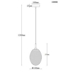 Luminosa Lighting Luminosa Devin Globe Pendant Ceiling Light Gold Colours Matt Amber Glass Shade 1X E14 - thumbnail 7