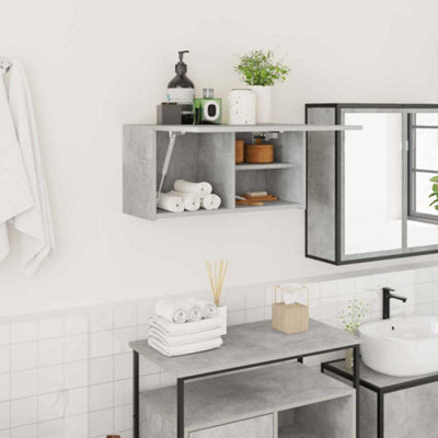 Walplus Bathroom Wall Cabinet Concrete Grey 60X25X30 Cm Engineered Wood - image 1