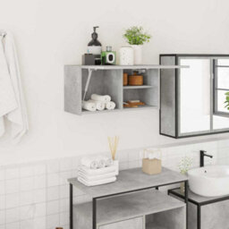 Walplus Bathroom Wall Cabinet Concrete Grey 60X25X30 Cm Engineered Wood