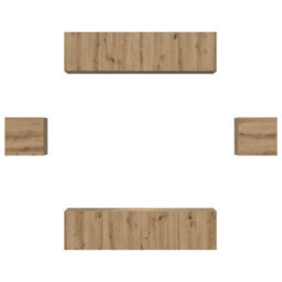 Berkfield Tv Cabinet Set Wall-Mounted 6 Pcs Artisan Oak Engineered Wood - thumbnail 7