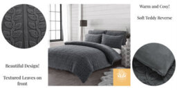 Kampala Hill Leaves Teddy Grey Duvet Cover Set King Bedding Set - thumbnail 5