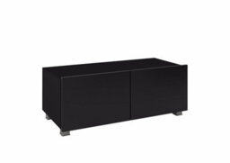Arte Calabrini Tv Cabinet: Sophisticated Black Gloss & Black Matt - W1000mm X H370mm X D430mm