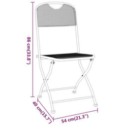 Berkfield Folding Garden Chairs 2 Pcs Expanded Metal Mesh Anthracite - thumbnail 7