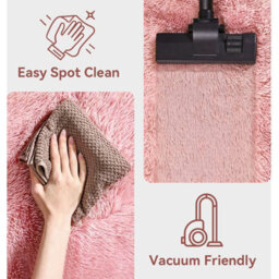 MCC Direct Faux Fur Extra Large Rectangular Area Rug Ultra-Soft Fluffy Carpet 160X230Cm Pink - thumbnail 6
