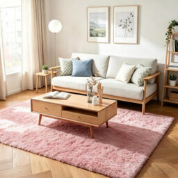 MCC Direct Faux Fur Extra Large Rectangular Area Rug Ultra-Soft Fluffy Carpet 160X230Cm Pink
