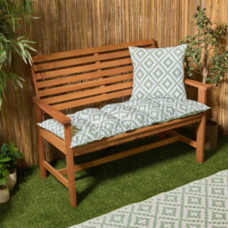 OHS Outdoor 2 Seater Bench Cushion Garden Furniture Seat, 40 X 110Cm - Sage Geo - thumbnail 2