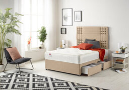 Somnior Beds Somnior Flexby Plush Beige 4Ft6 Memory Foam Divan Bed With 4 Drawers, Mattress & Headboard - Double - thumbnail 3