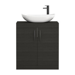 Royal Bathrooms Turin 600mm Freestanding Bathroom Vanity Unit With Sink 2 Door Hale Black & Cesar Countertop Basin - thumbnail 5