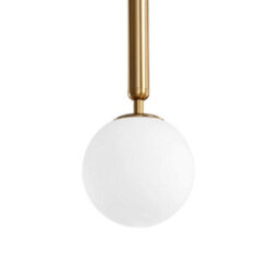 Gold Pendant Lighting Modern Hanging Pendant Light Fixture With Globe Milky White Glass - thumbnail 3