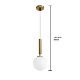 Gold Pendant Lighting Modern Hanging Pendant Light Fixture With Globe Milky White Glass - thumbnail 2