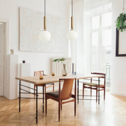 Gold Pendant Lighting Modern Hanging Pendant Light Fixture With Globe Milky White Glass - thumbnail 4