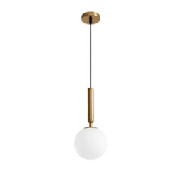 Gold Pendant Lighting Modern Hanging Pendant Light Fixture With Globe Milky White Glass - thumbnail 1