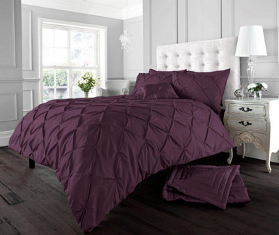 Gc Gaveno Cavailia Dazzling Diamonds Duvet Cover Bedding Set Aubergine Double 3Pc With Pintuck Quilt Cover