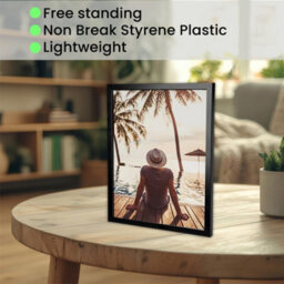 "Domkora 8 X 10"" Black Picture Frames Set Of 12 - Plastic Photo Frame Styrene Front - Portrait Landscape Wall Hanging Or Tabletop" - thumbnail 2