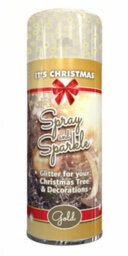 Gold Glitter Spray & Sparkle Christmas Tree Decorations 200Ml Xmas Bauble Mist