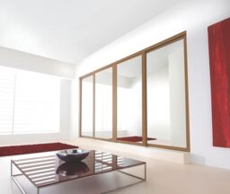 Spacepro Shaker Classic Shaker Mirrored Gloss Oak Effect 4 Door Sliding Wardrobe Door Kit (H)2220mm (W)610mm - thumbnail 3