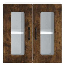 Berkfield Kitchen Wall Cabinet With Glass Door Kalmar Smoked Oak Engineered Wood - thumbnail 7