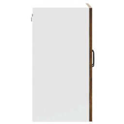 Berkfield Kitchen Wall Cabinet With Glass Door Kalmar Smoked Oak Engineered Wood - thumbnail 8