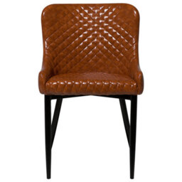 Beliani Set Of 2 Dining Chairs Solano Faux Leather Golden Brown - thumbnail 4