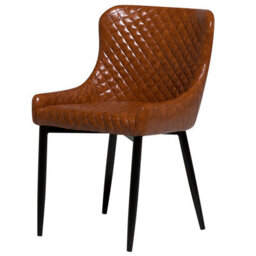 Beliani Set Of 2 Dining Chairs Solano Faux Leather Golden Brown - thumbnail 5