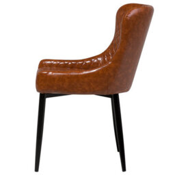 Beliani Set Of 2 Dining Chairs Solano Faux Leather Golden Brown - thumbnail 6
