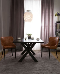 Beliani Set Of 2 Dining Chairs Solano Faux Leather Golden Brown - thumbnail 2