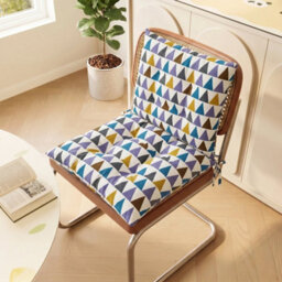 Colorful Geometric High Back Chair Cushion Seat Pad With Tie Garden Outdoor Indoor - thumbnail 4