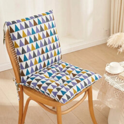 Colorful Geometric High Back Chair Cushion Seat Pad With Tie Garden Outdoor Indoor - thumbnail 5