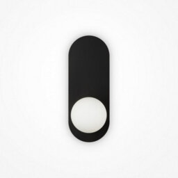 Luminosa Lighting Luminosa Bao Modern Globe Wall Lights Black 1Xg9 White Shade - thumbnail 1
