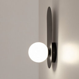 Luminosa Lighting Luminosa Bao Modern Globe Wall Lights Black 1Xg9 White Shade - thumbnail 5