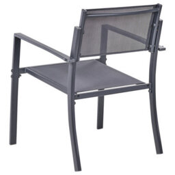 Wyld And Coco 2-Seater Bistro Set, Dark Grey Powder-Coated Steel With Tempered Glass Table - thumbnail 6