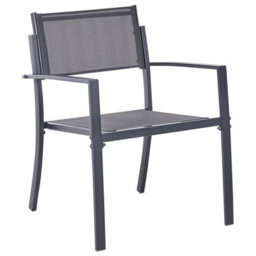 Wyld And Coco 2-Seater Bistro Set, Dark Grey Powder-Coated Steel With Tempered Glass Table - thumbnail 3