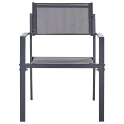 Wyld And Coco 2-Seater Bistro Set, Dark Grey Powder-Coated Steel With Tempered Glass Table - thumbnail 5