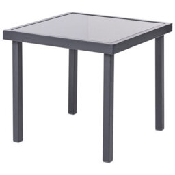Wyld And Coco 2-Seater Bistro Set, Dark Grey Powder-Coated Steel With Tempered Glass Table - thumbnail 8