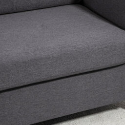 Homcom Double Seat Sofa Linen Upholstery Loveseat Couch W/ Armrests, Dark Grey - thumbnail 8