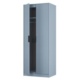 Ancona Ready Assembled Modern Matt Denim Blue Tall Double Wardrobe (H)1956mm (W)766mm (D)530mm - thumbnail 4