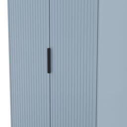 Ancona Ready Assembled Modern Matt Denim Blue Tall Double Wardrobe (H)1956mm (W)766mm (D)530mm - thumbnail 5
