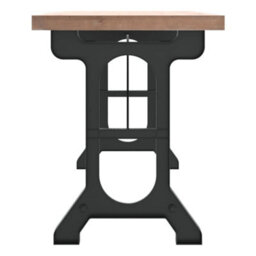 Berkfield Dining Table 110X65X82 Cm Solid Wood Fir And Iron - thumbnail 4