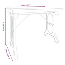 Berkfield Dining Table 110X65X82 Cm Solid Wood Fir And Iron - thumbnail 6