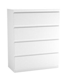 Urbn-Living Urbnliving 89Cm Height 4 Drawer White Wooden Bedroom Chest Cabinet No Handle Storage Cupboard - thumbnail 5
